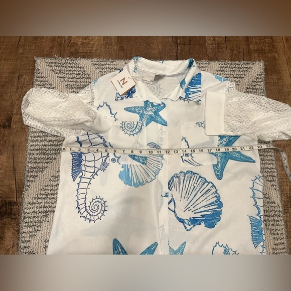 NWT NORACORA button down cotton lace tunic - Picture 6 of 13